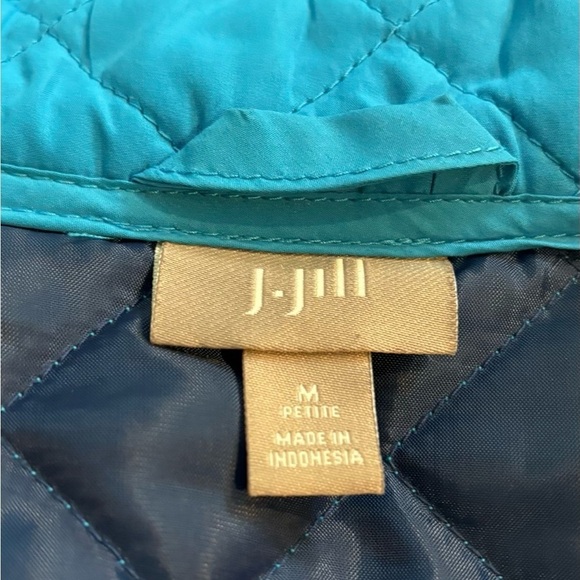 J. JILL BLUE QUILTED COLLARED BUTTON-UP VEST JACKET, SIZE M - Picture 11 of 11